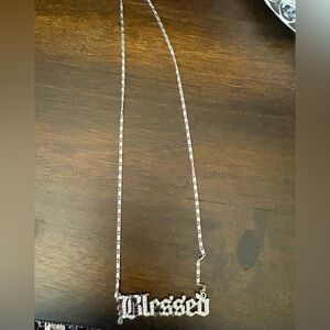 Blessed silver link necklace